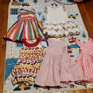Mini Boden Multicolor Stripe and Pink Dresses Set